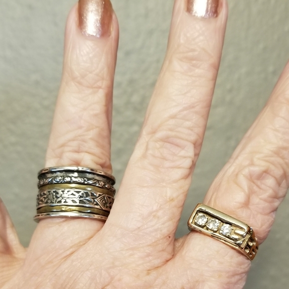 Silpada Sterling Silver & Brass Spinner Ring - Picture 8 of 12